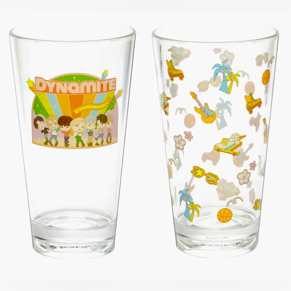 NEW BTS Official TinyTan Dynamite PC Glass Set 2pc